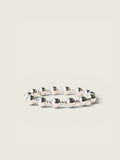 Silver Beaded Duo Stretch Bracelet - Smooth