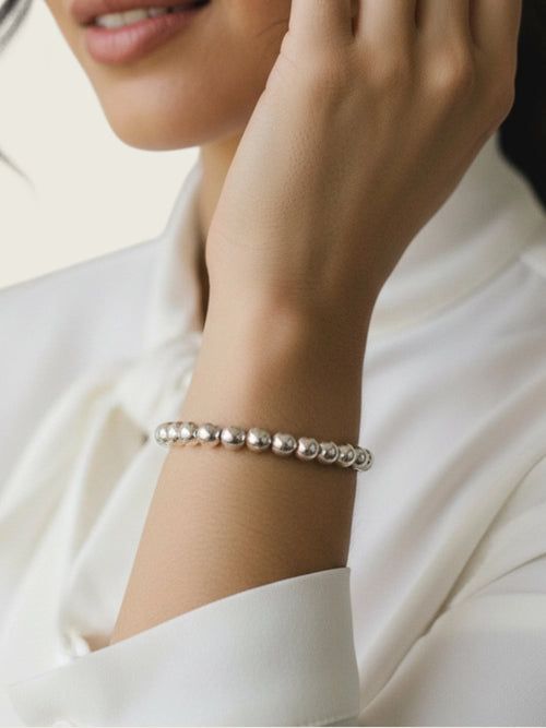 6mm Silver Stacking Bracelet - Smooth