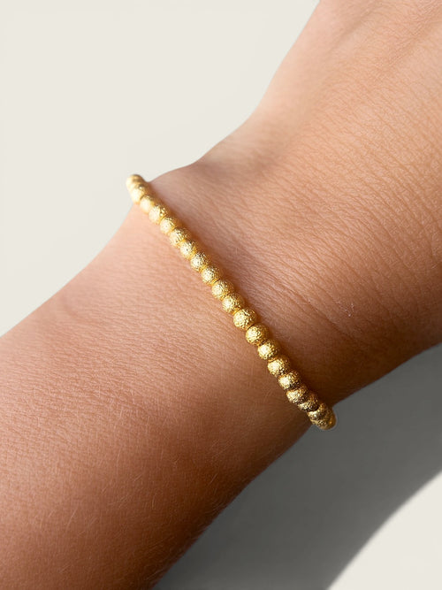 4mm Gold Stacking Bracelet - Textured