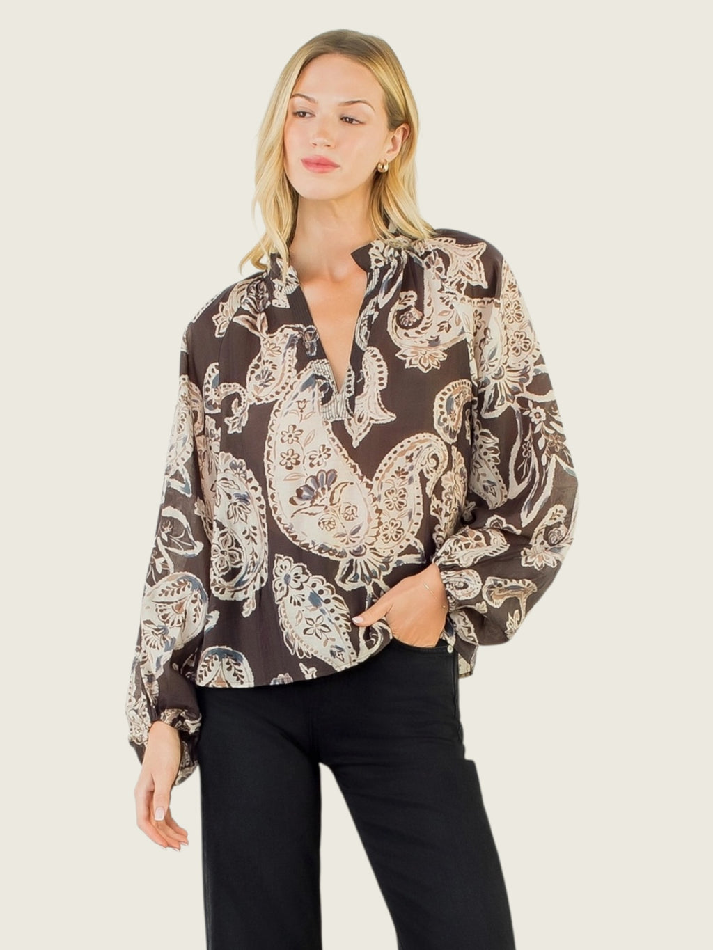 Paisley Long Sleeve Top