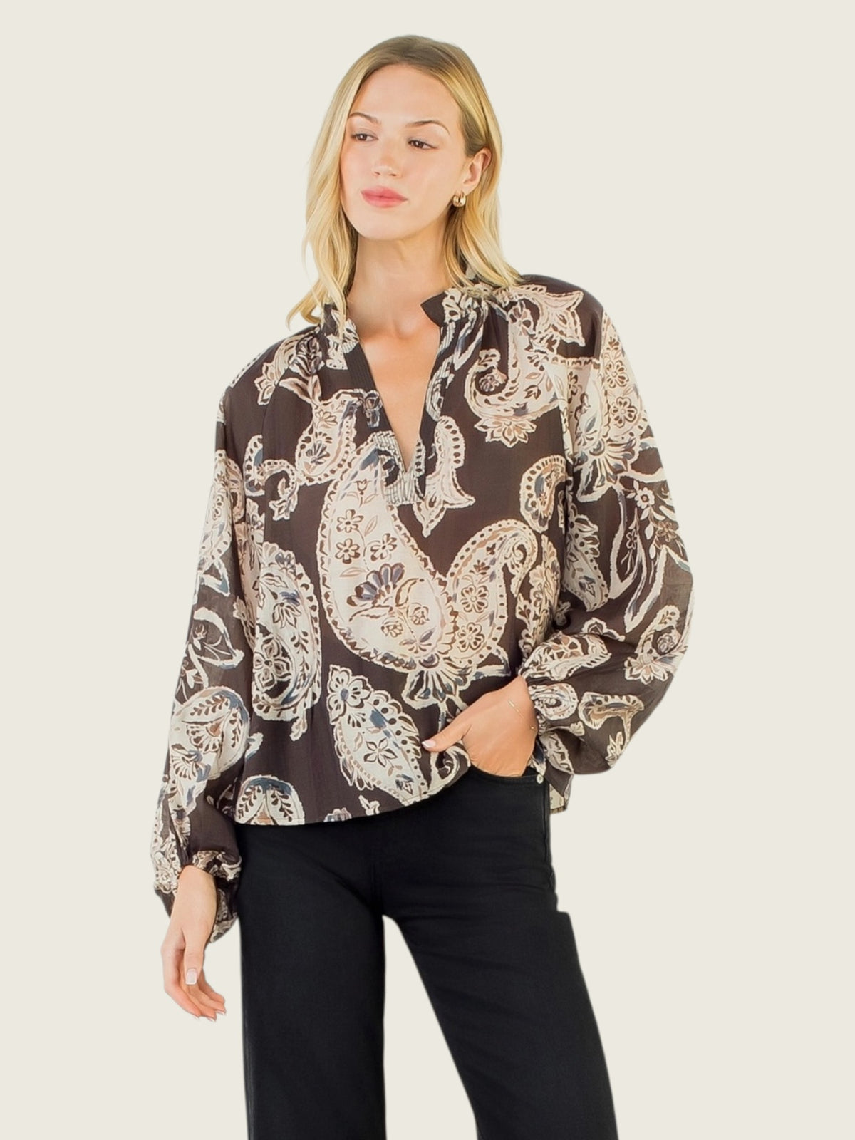 Paisley Long Sleeve Top