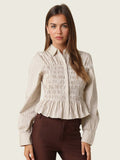 Nomi Smocked Peplum Shirt