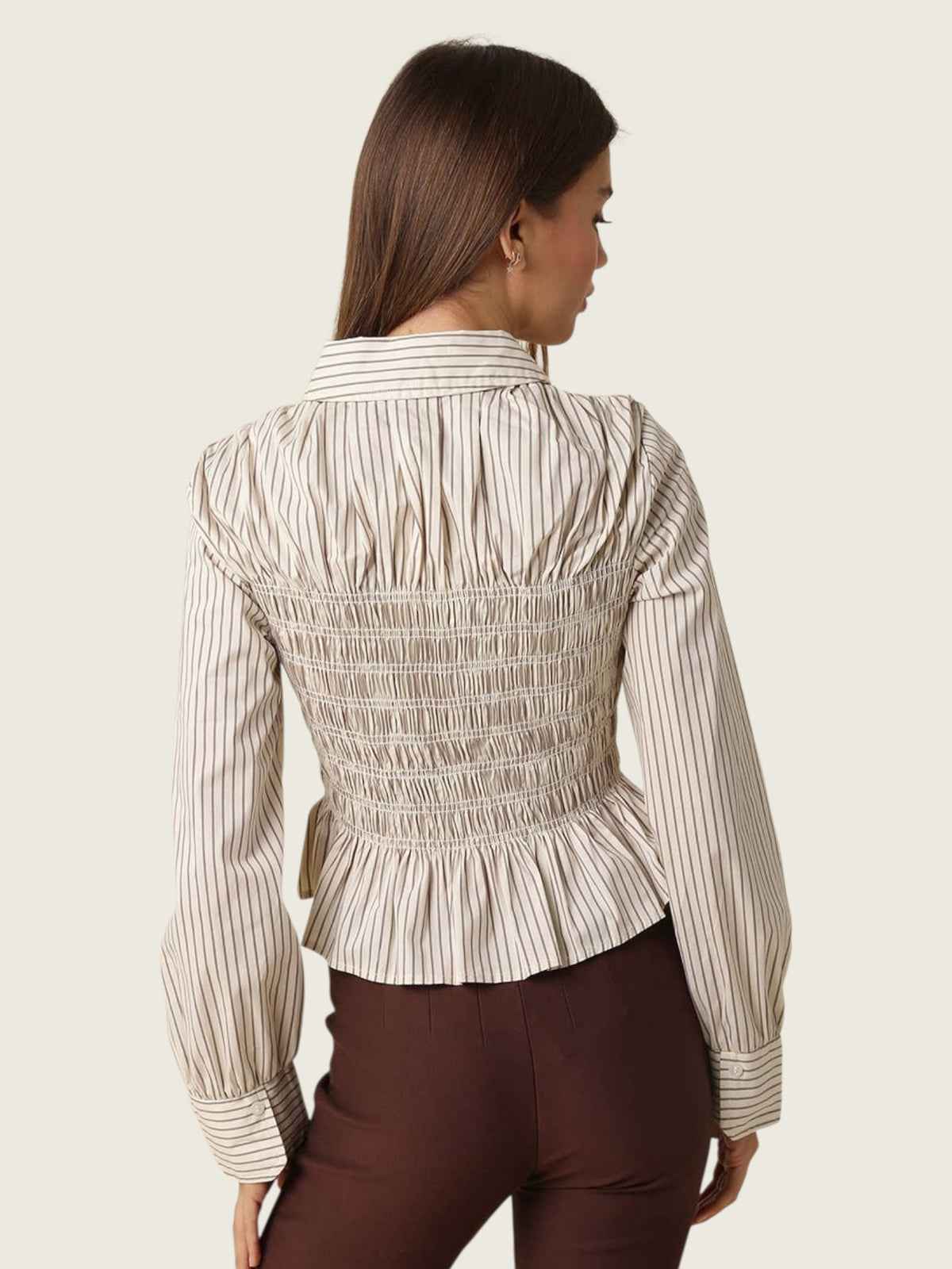 Nomi Smocked Peplum Shirt
