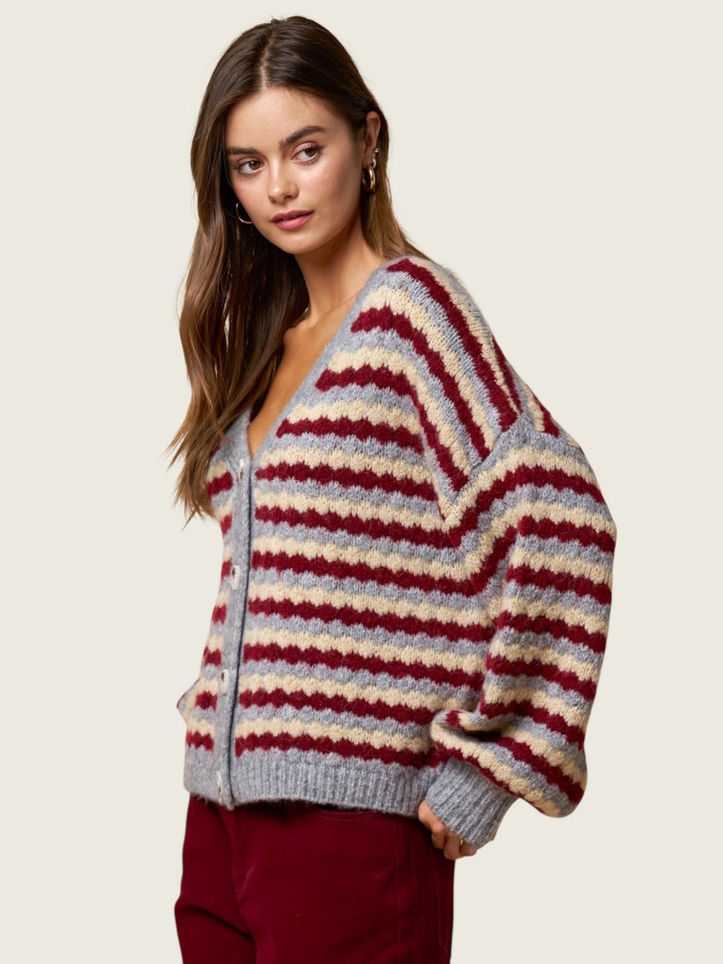Relaxed Stripe Cardigan