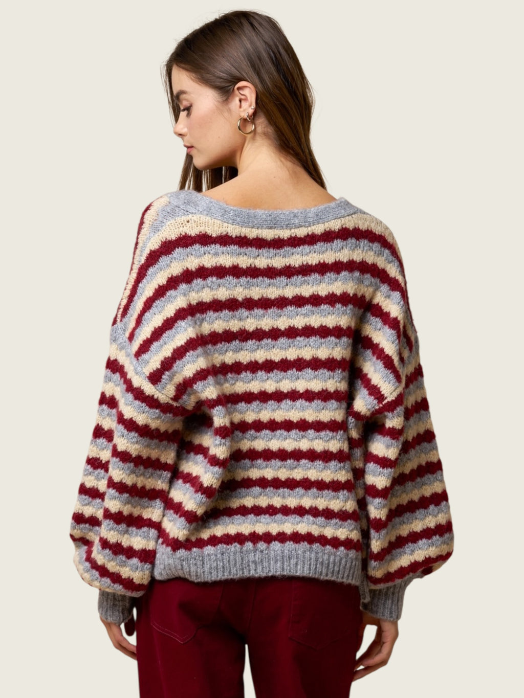 Relaxed Stripe Cardigan