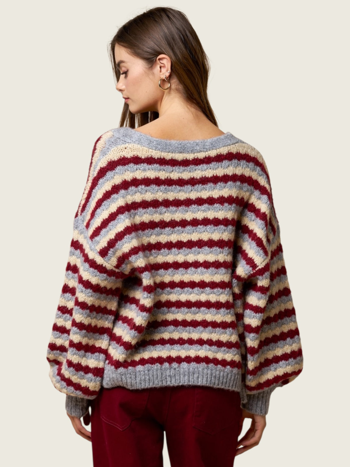 Relaxed Stripe Cardigan