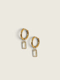 Huggie Charm Earrings - Edith Clear Gold