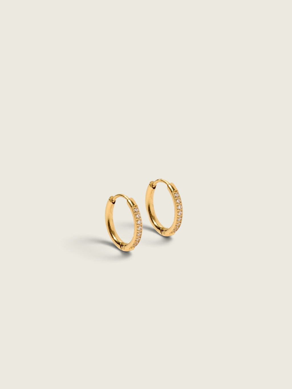 Huggie Earrings - Scarlett Hoop Gold 12mm CZ