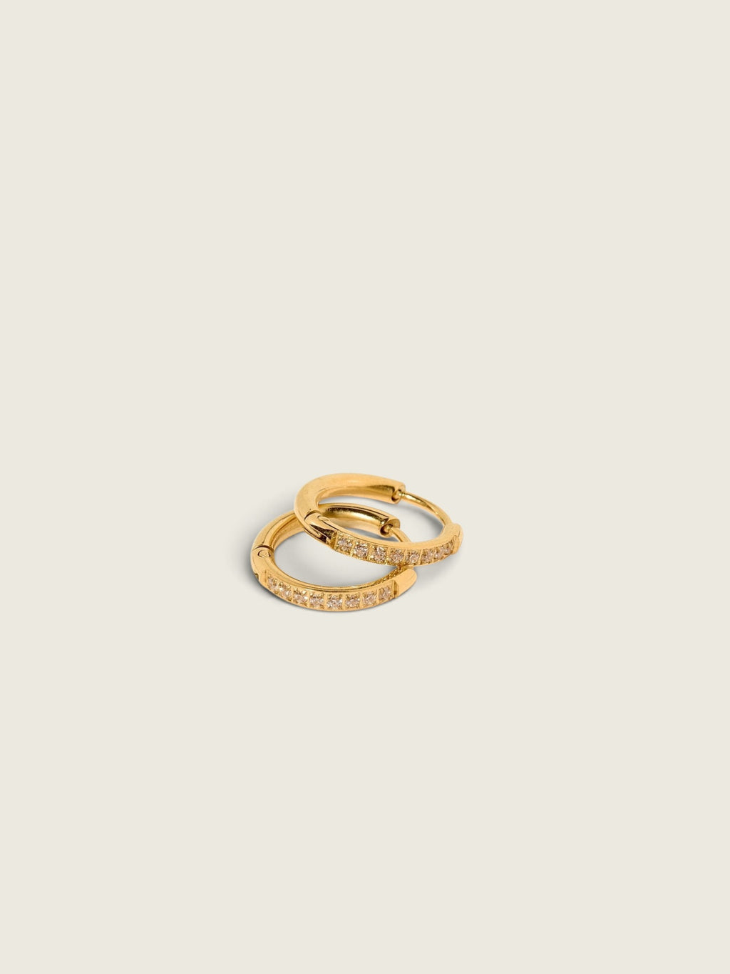 Huggie Earrings - Scarlett Hoop Gold 12mm CZ