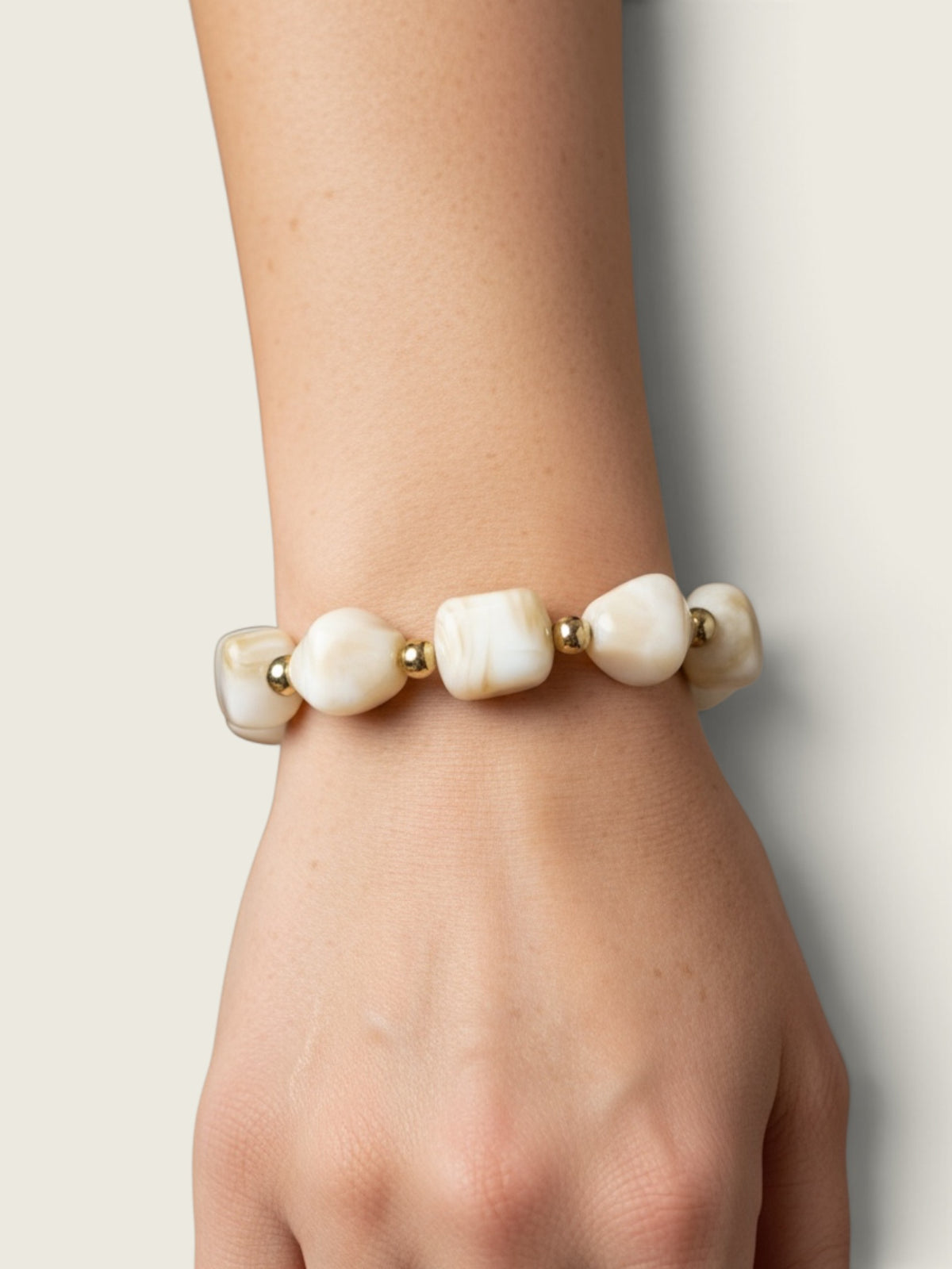 Cooper Cream Chunky Beaded Bracelet