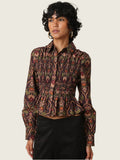 Nessa Paisley Smocked Blouse