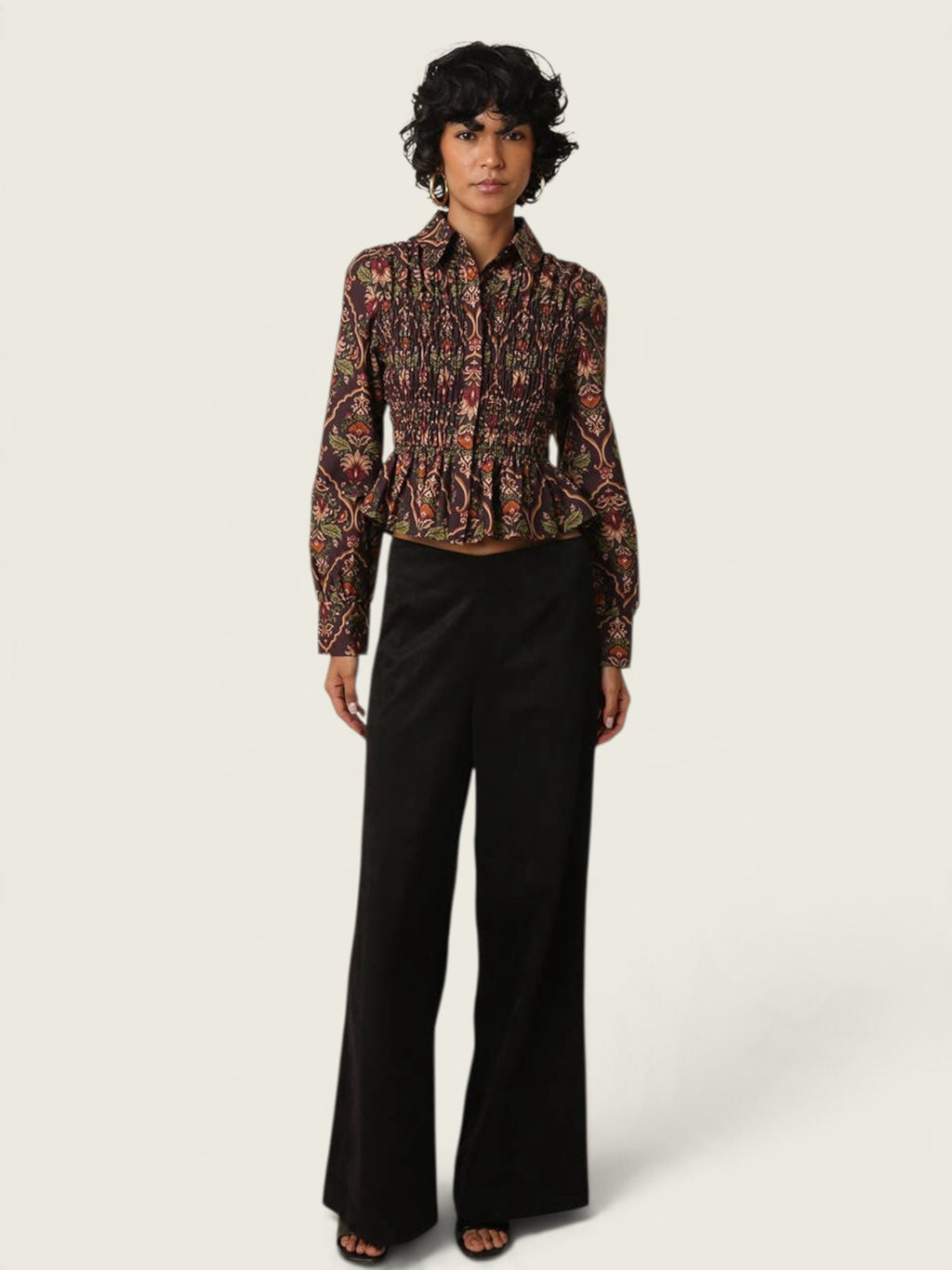 Nessa Paisley Smocked Blouse
