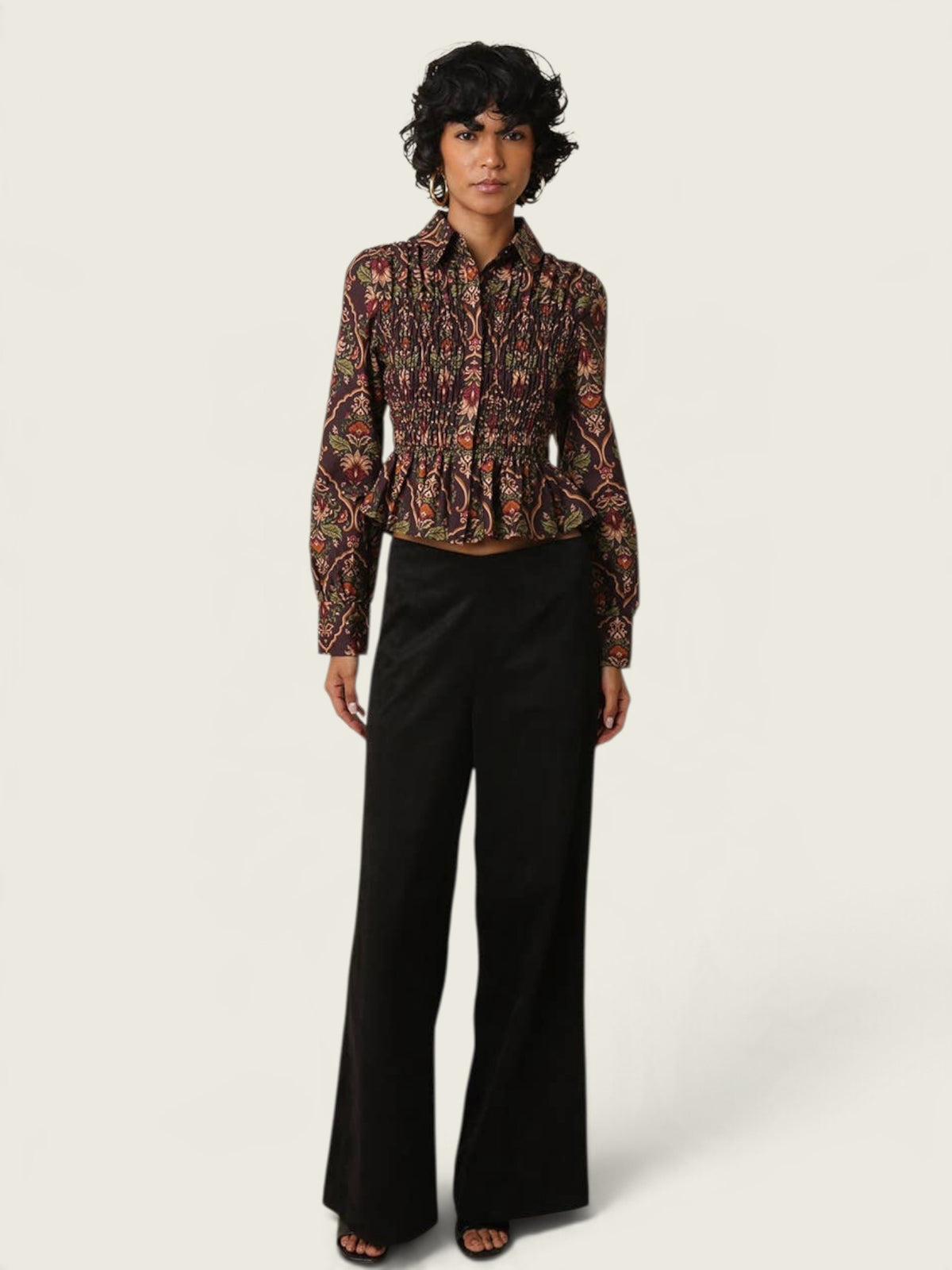 Nessa Paisley Smocked Blouse