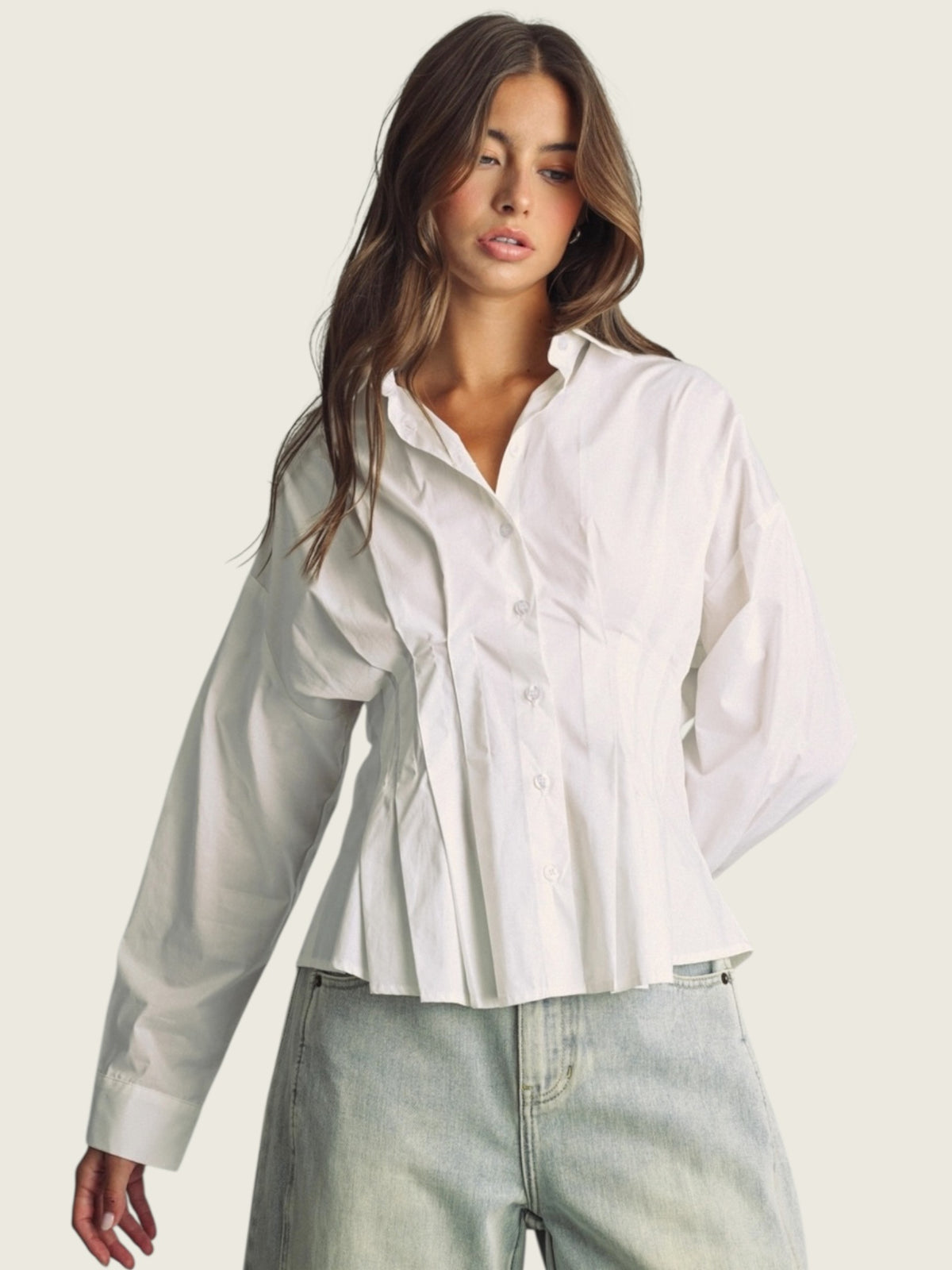 Cinched Pintuck Blouse