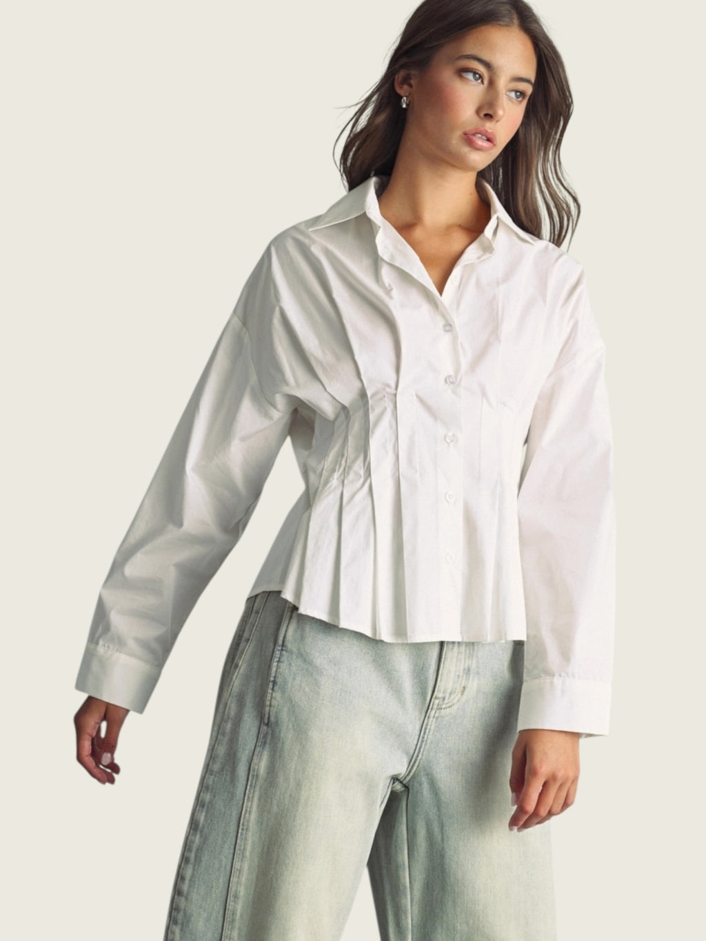 Cinched Pintuck Blouse