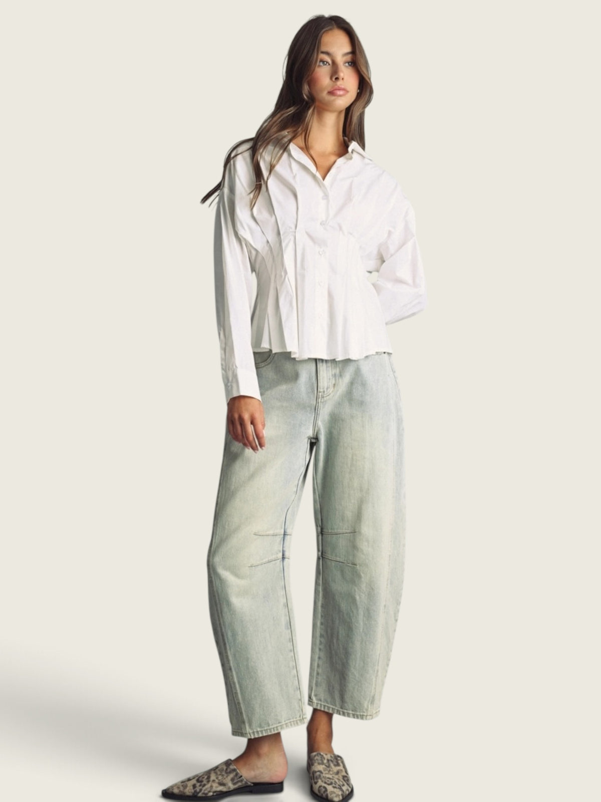 Cinched Pintuck Blouse