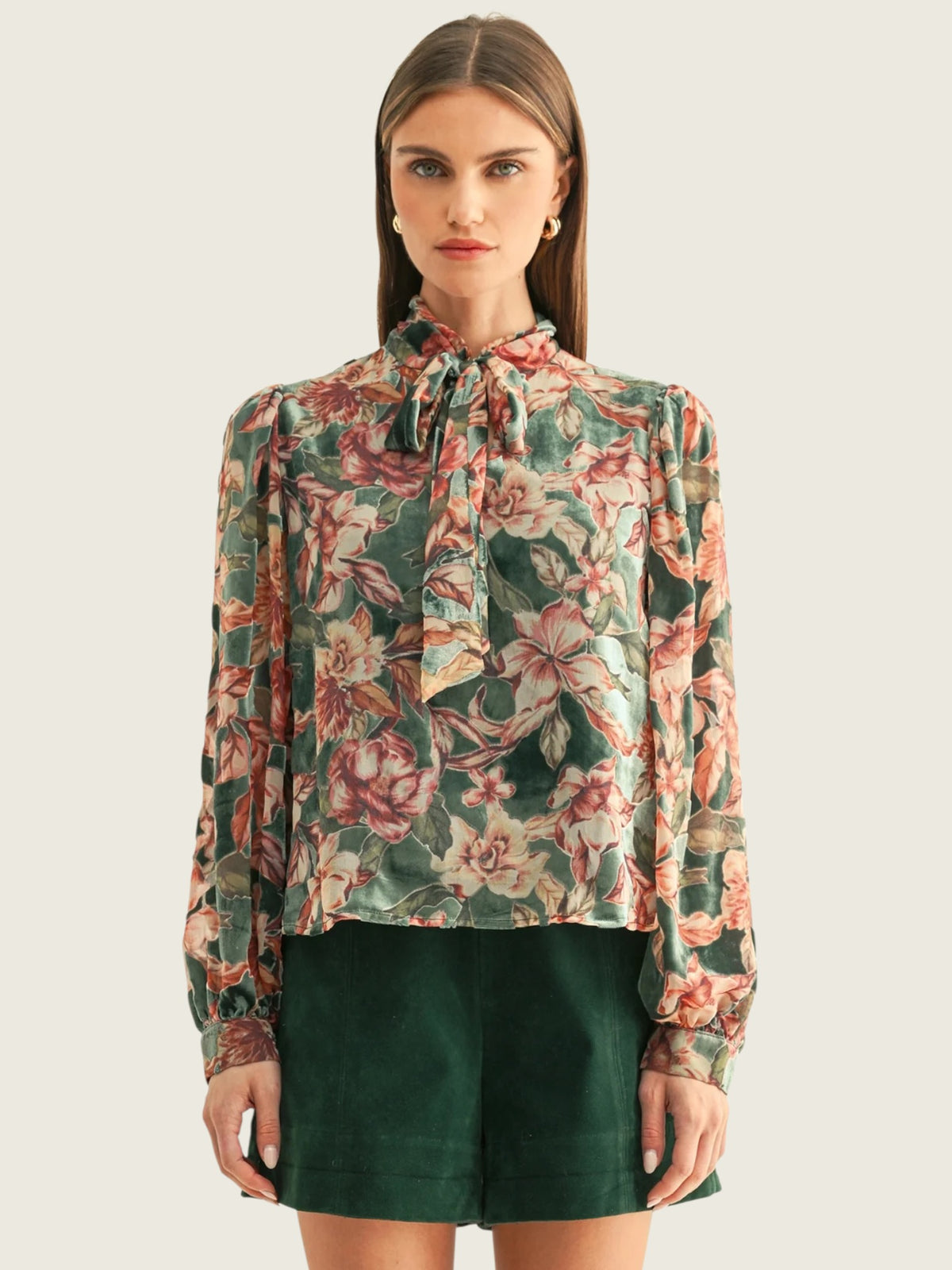 Scarlett Burnout Velvet Blouse