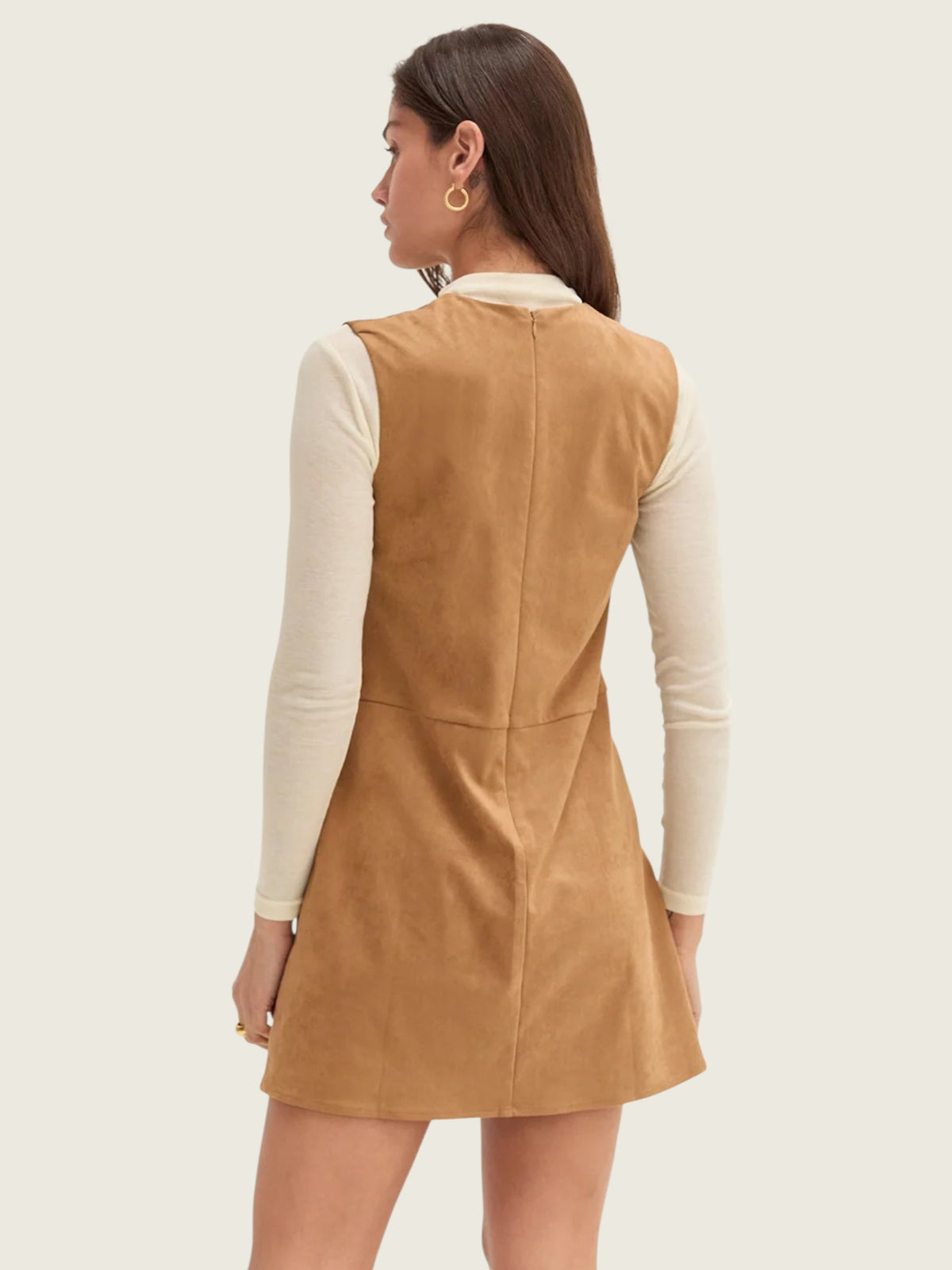 Von V-Neck Suede Mini Dress