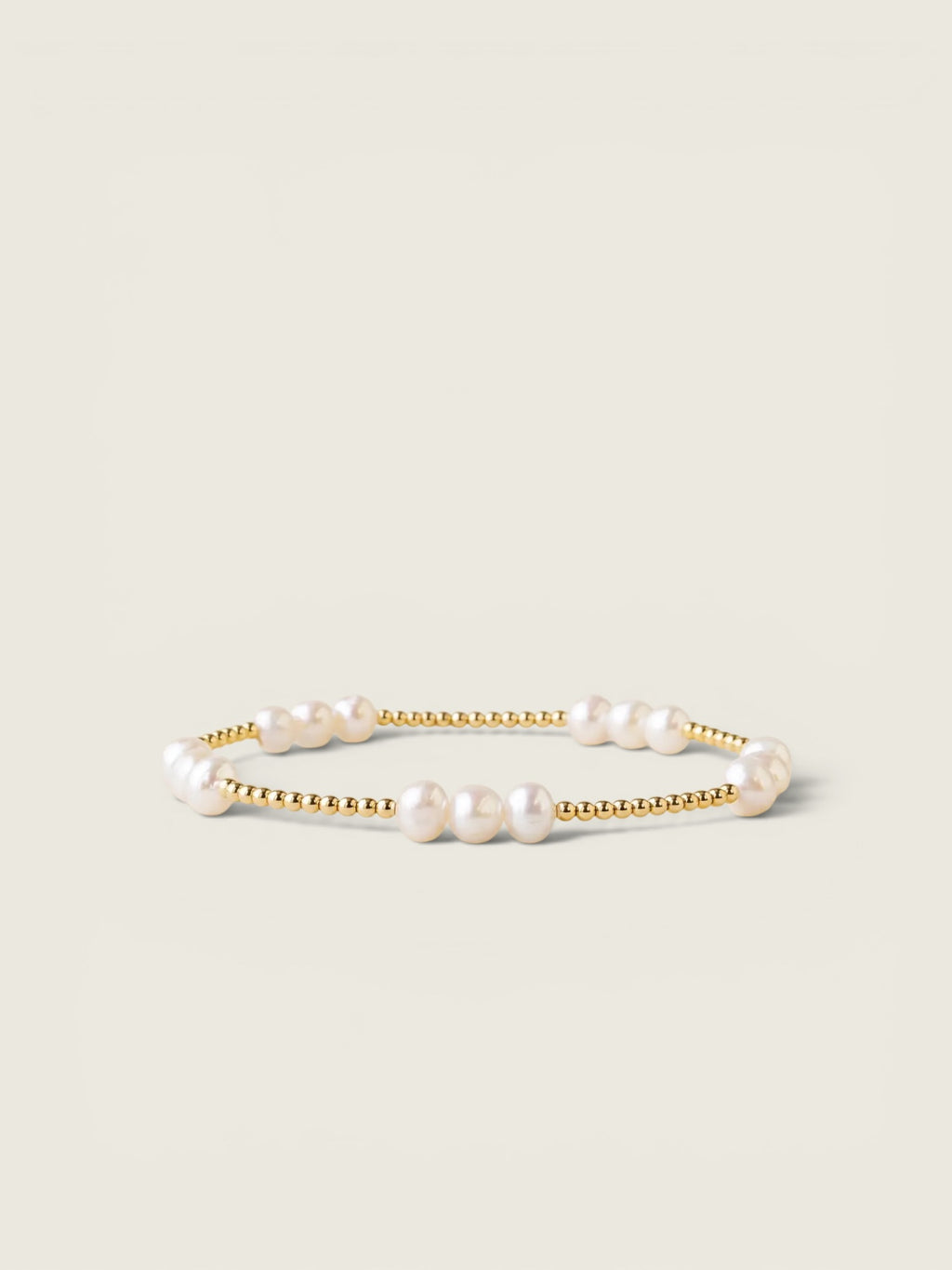 Gold Trio Pearl Stretch Bracelet