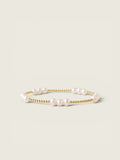 Gold Trio Pearl Stretch Bracelet